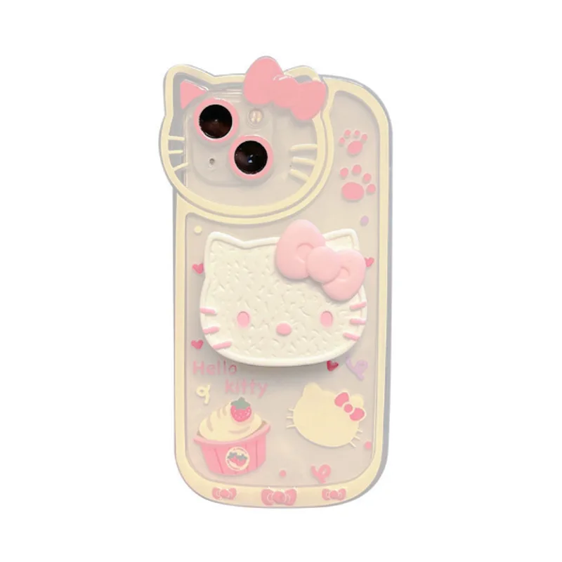 Милый 3D чехол Hello Kitty с кронштейном для IPhone 13 Promax 12 11 чехол-подставка
