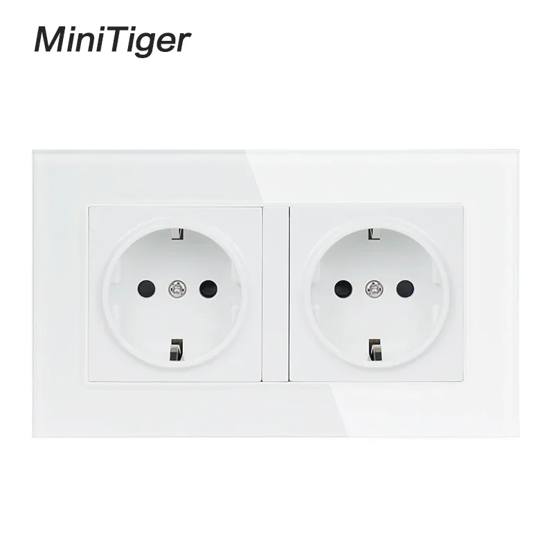 

Двойная розетка UNKAS Minitiger серая черная