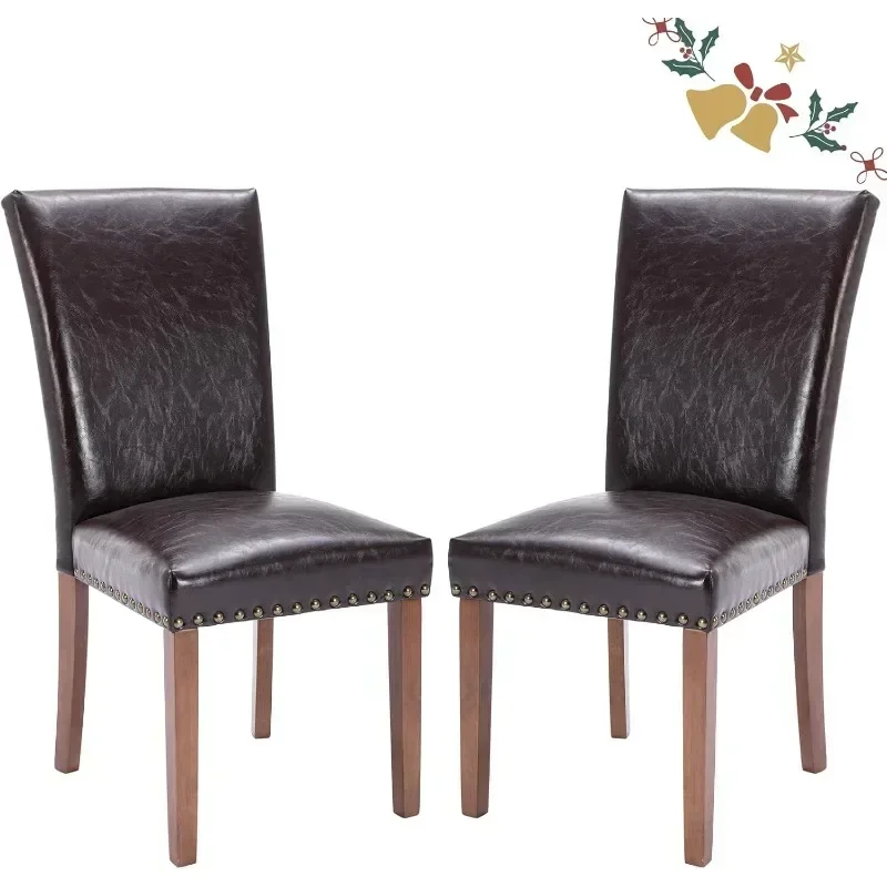 Набор стульев кожаный стул для столовой и кухни с обивкой гвоздя