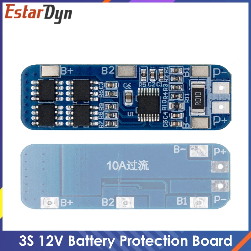 

3S 12V 18650 10A BMS Charger Li-ion Lithium Battery Protection Board Circuit Board 10.8V 11.1V 12.6V Electric
