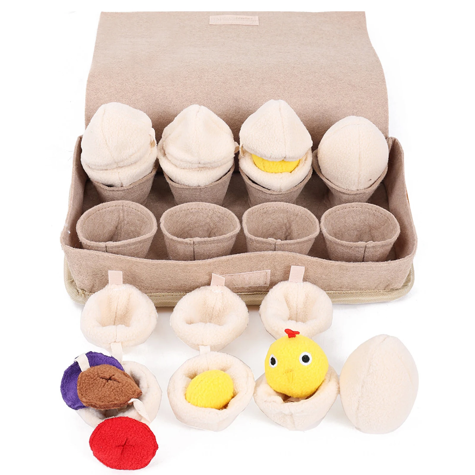 

Pet Dog Snuffle Toy Soft Tear-resistant Egg Interactive Training Plush Molars Puzzle Toys Slow Food Picking Game Pet Supplies
