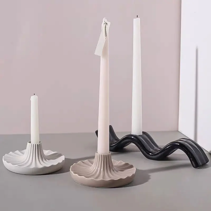 Silicone Mold Home Decor Concrete Candle Holder Plaster Mold Terrazzo Candlestick Cylindrical Jesmonite