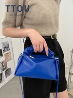 fold handle small pu leather crossbody sling bag 2022 summer trendy fashion womens designer handbag tote luxury shoulder bags