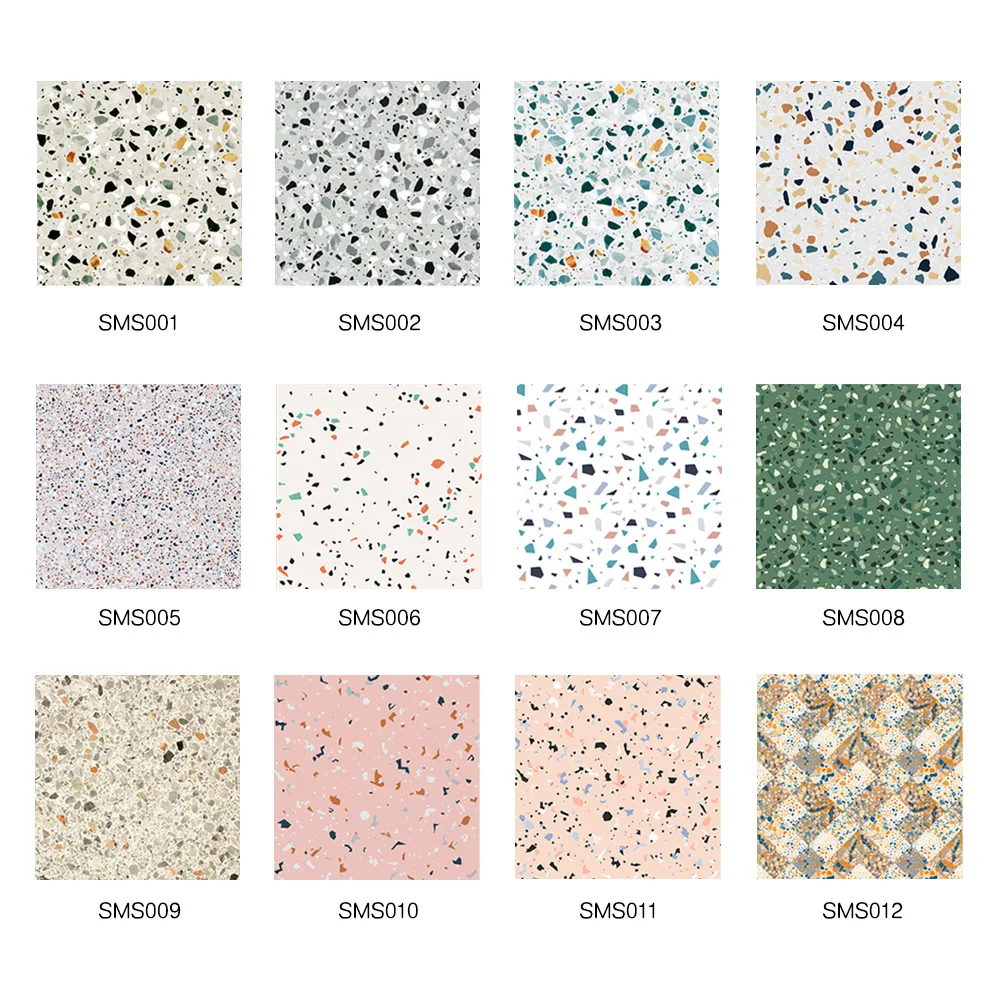

Marble Terrazzo PVC floor stickers self adhesive waterproof anti-slip floor Contact paper DIY renovation stickers wall floor