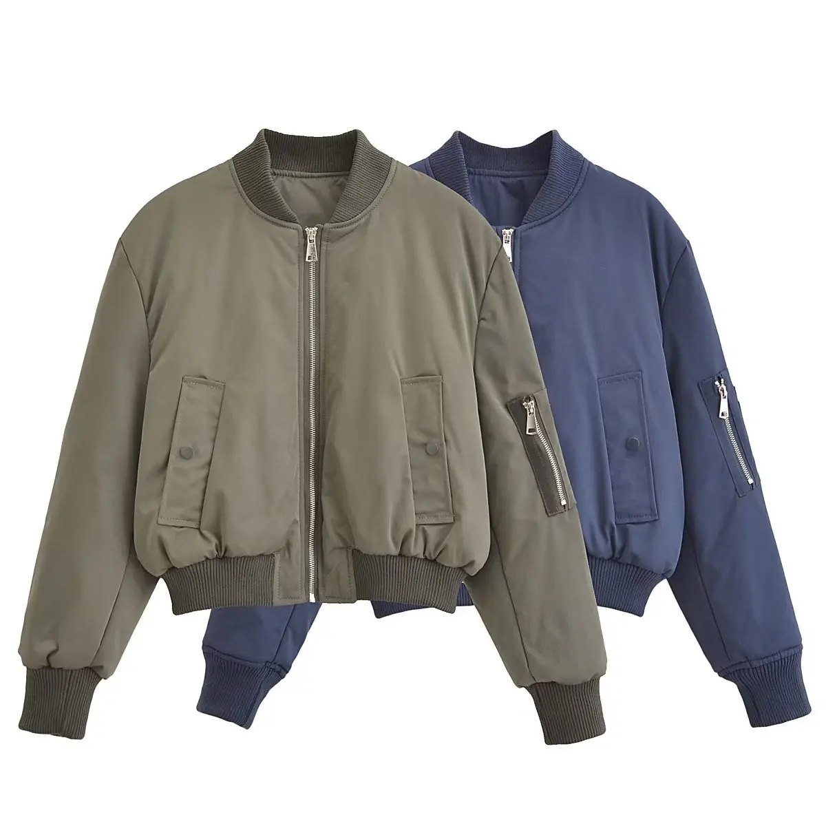 Женская куртка-пилот на молнии с карманами осень/зиму