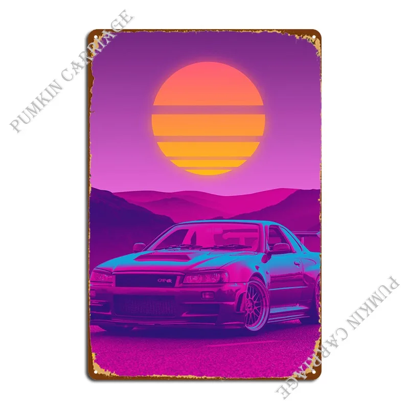 

Металлический плакат Gt Gtr34, Настенный декор, Настенный декор, клубный оловянный плакат