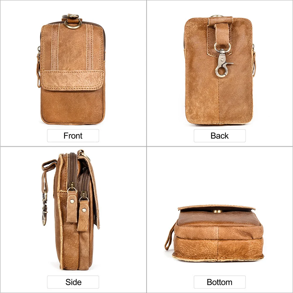Мужская поясная сумка из натуральной воловьей кожи забавная маленькая сумочка