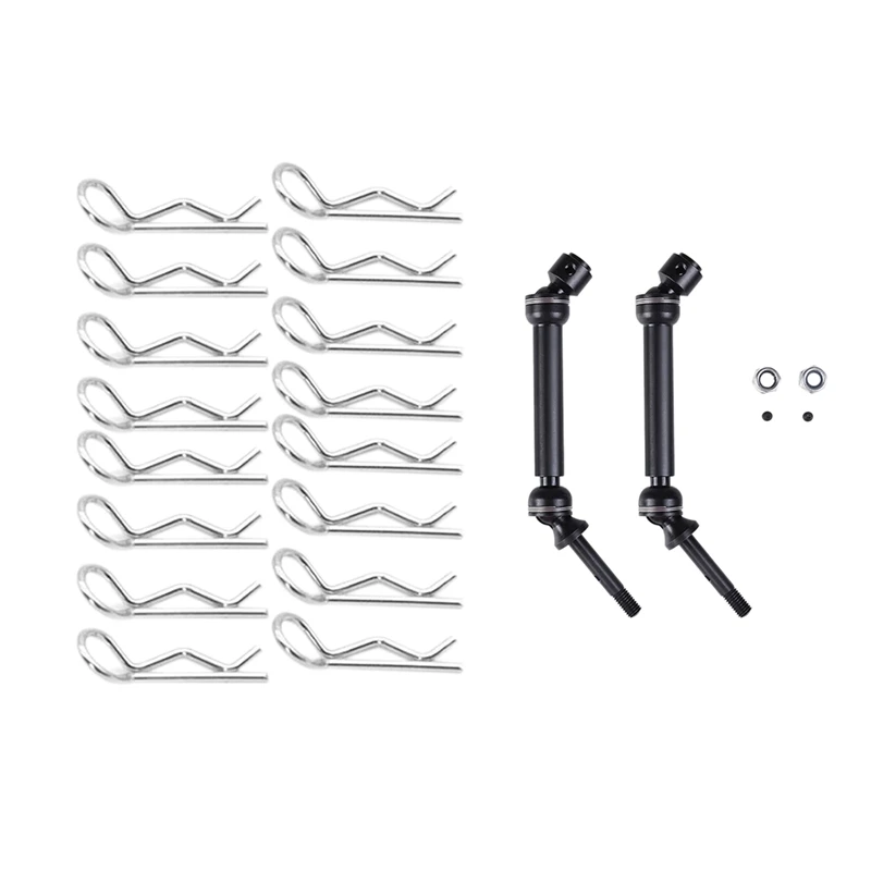 

2Pcs Front & Rear Drive Shaft Assembly Heavy Duty (Rear) & 50Pcs Stainless Steel Body Clips Shell Cover Pin Bend