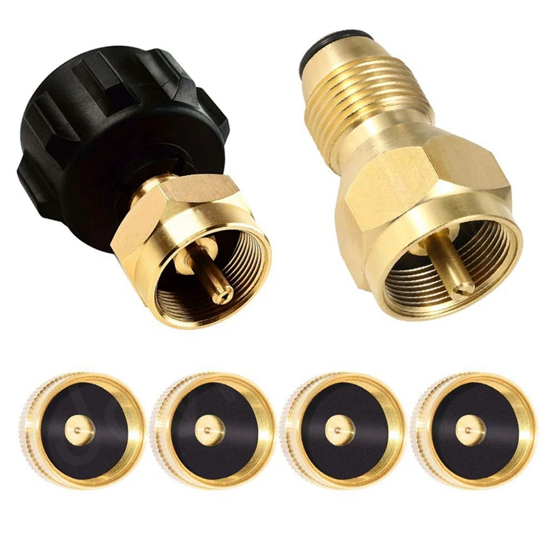 

1LB Tank Gas Propane QCC1 Regulator Valve Propane Refill Adapter,1 Gas Connector 4 Propane Bottle Caps Universal