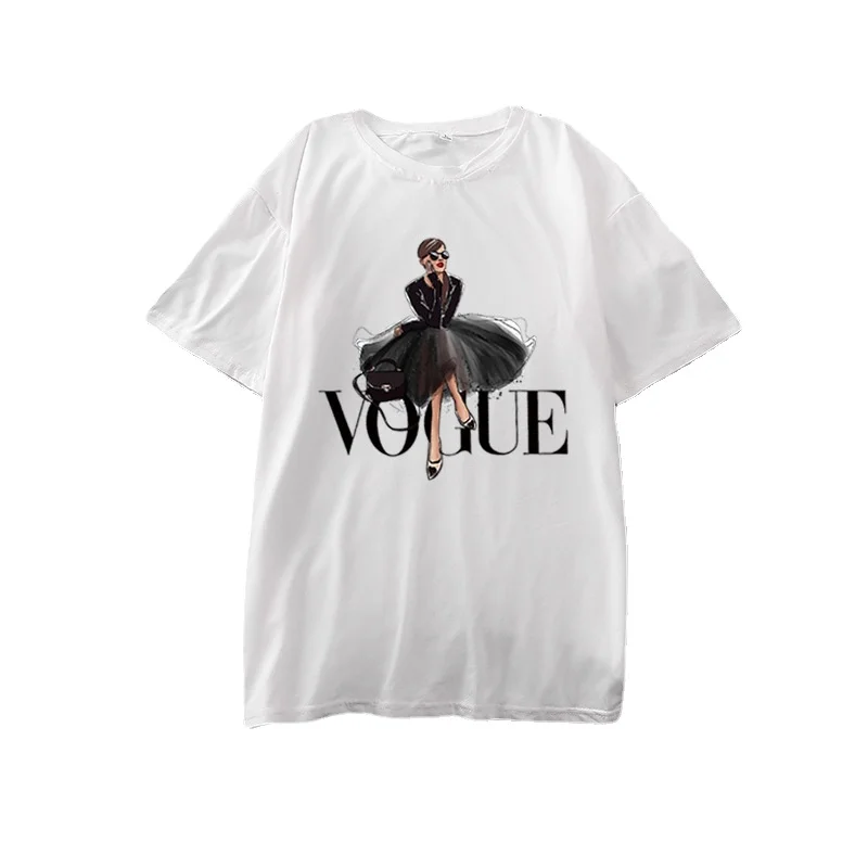 

Summer T-shirt Women's Korean Style Leisure Fashion Tees Tops Women's Short Sleeve Loose T-shirt Women's Simple Harajuku T-shirt