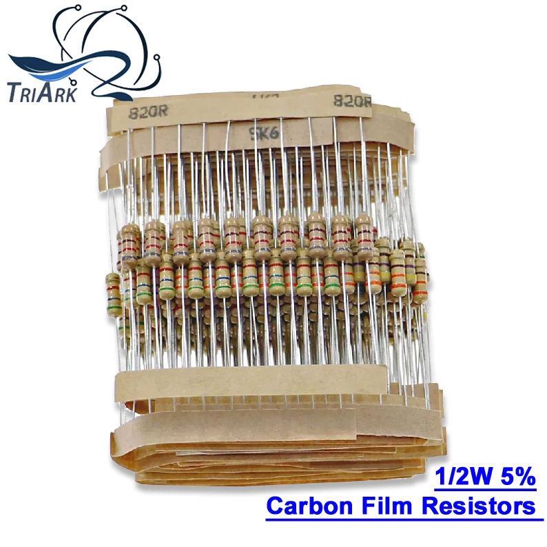 

50PCS Carbon Film Resistors 1/2W 5% 100R 220R 330R 1K 2.2K 3.3K 4.7K 10K 22K 47K 100K 100 220 330 1K5 2K2 3K3 4K7 Ohm 1R~2.2M