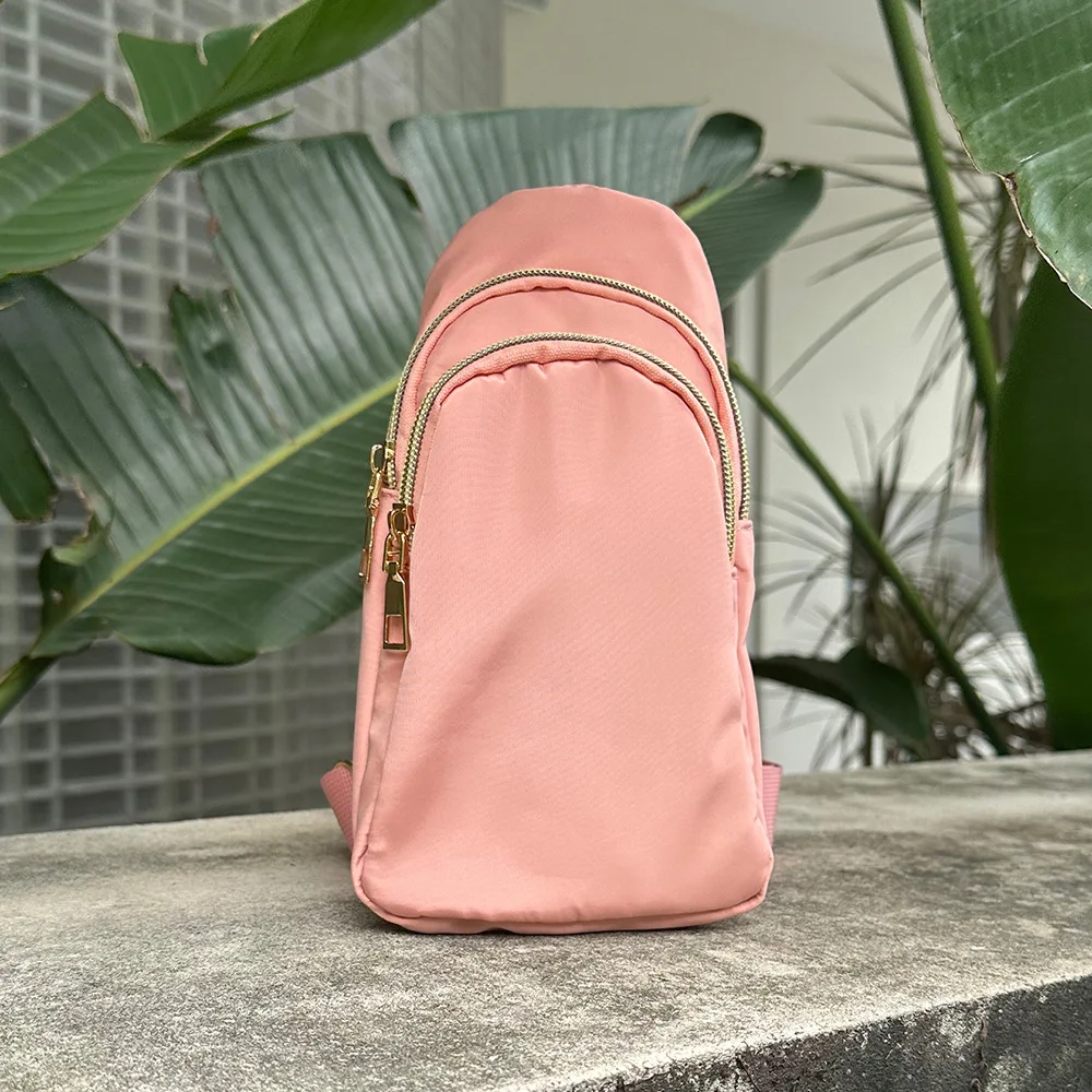 Solid Color Nylon Sling Bags Women Luxury Designer Simple Versatile Crossbody Chest Bag Ladies Casual Fashion Fanny Pack Domil