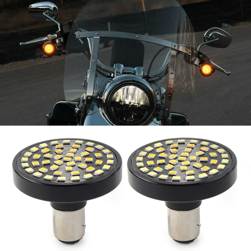

2PCS Motorcycle Switchback 1157 48-SMD LED DRL Turn Signal Lights For Harley Softail Dyna Sportster Street Road Glide 2013-up