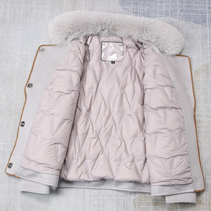 Women Woolen Coat Fashion Splicing Jacket Young Winter Warm Short Faux Fur Coat Streetwear Ladies Casacos Femininos Inverno 2022