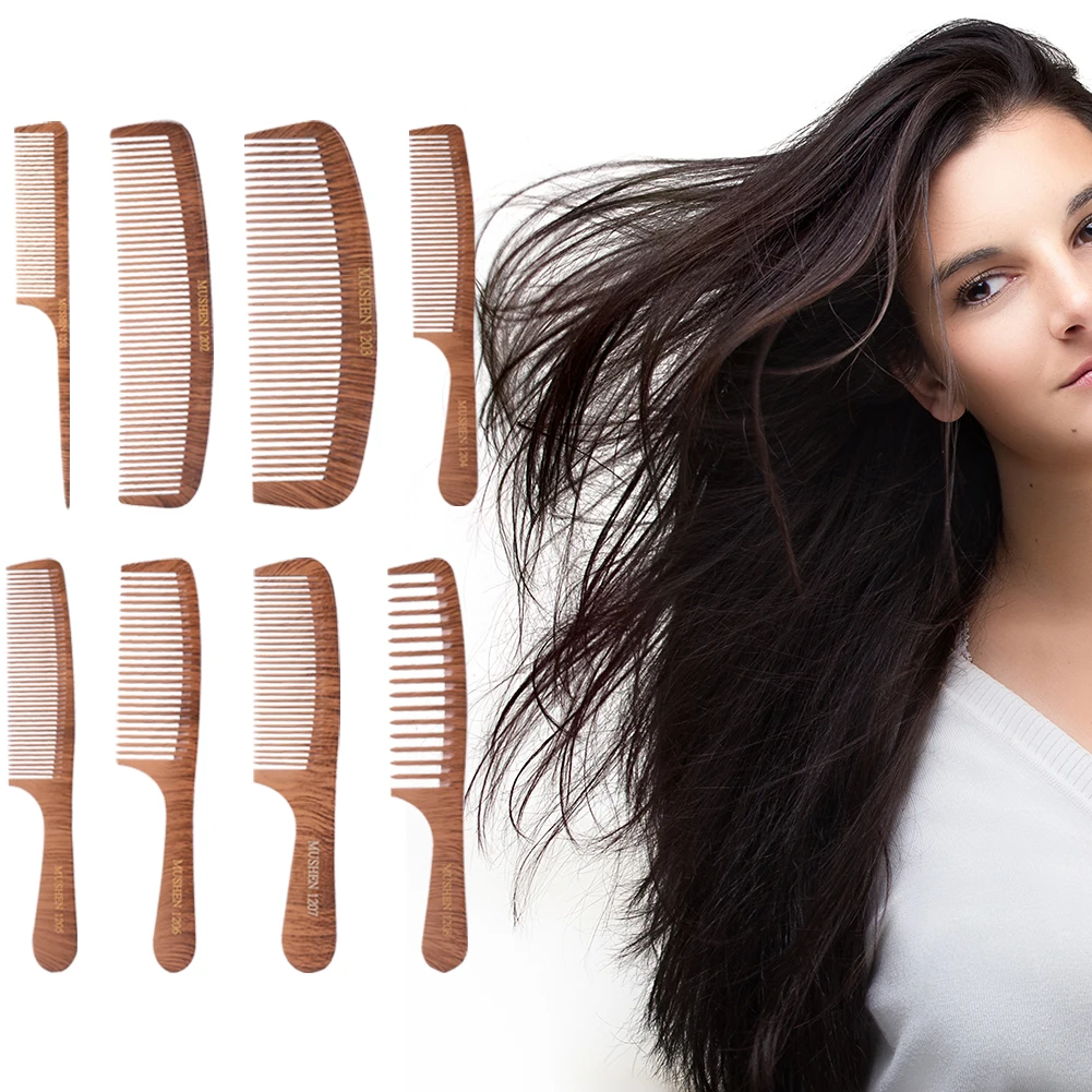 

Natural Wooden Smooth Comb Scalp Massage Anti Tangling Bamboo Wood Comb Anti Tangling Static Hair Brush Salon Tool