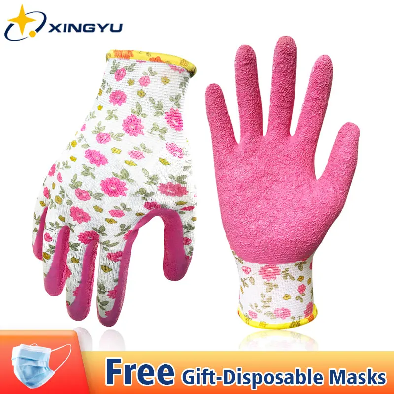 

Women Gardening Gloves Washable 6 Pairs Breathable Latex Safety Working Gloves Abrasion Resistant Non-Slip Safety Gloves