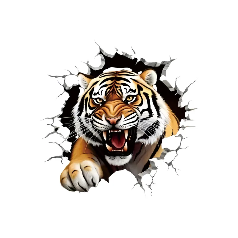 

1 шт., наклейки с изображением тигра, милые наклейки с головой тигра, забавные и забавные мультяшные наклейки для тела, стразы, мозаика, домашний декор, подарок