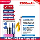 LOSONCOER Топ бренд 100% Новый 1200mAh SRP603443 Аккумулятор для Astro A50 A20 EVE623442 батарея гарнитура батарея