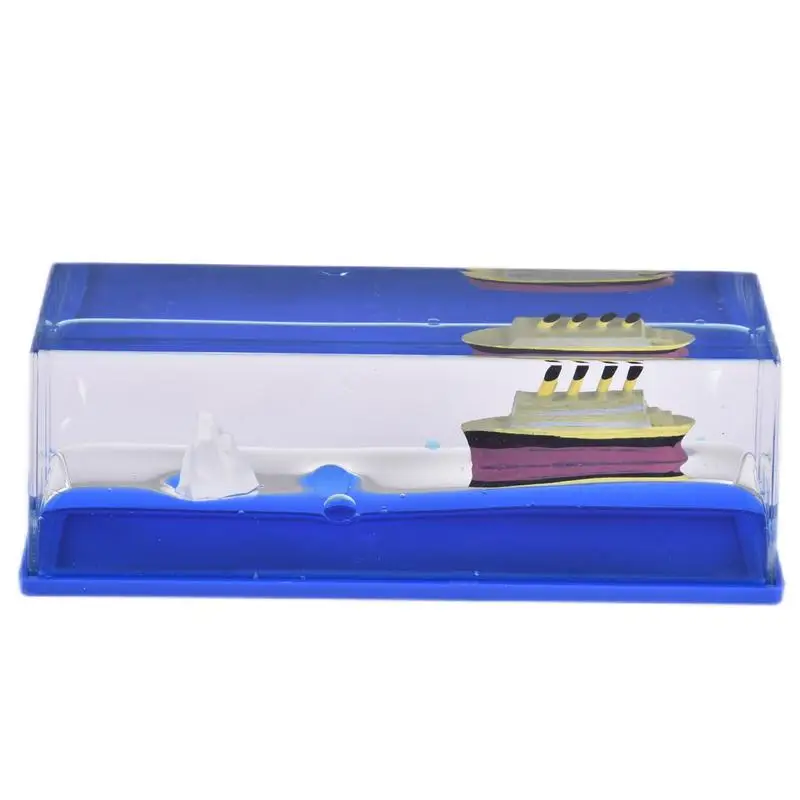 

Cruise Ship Fluid Drift Bottle Acrylic Titanic Ship Fluid Drift Decoration Bottle For Car Display Desktop Living Room Decor