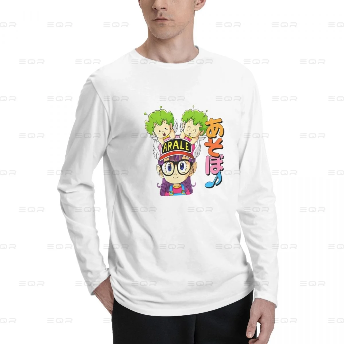 Мужская хлопковая футболка Arale Norimaki с длинными рукавами и принтом Digital Direct Spray