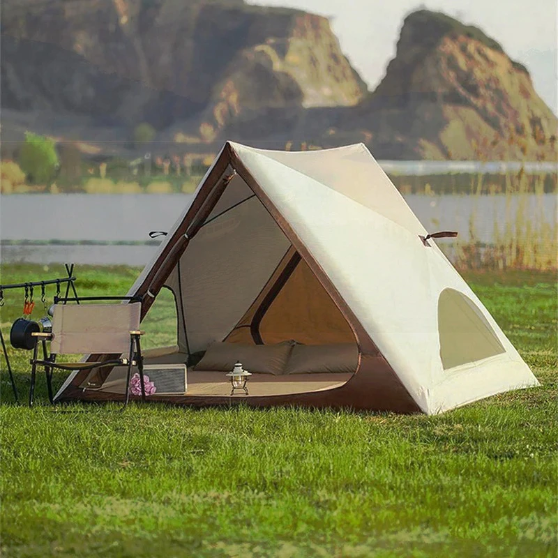 Палатка туристическая треугольная автоматическая с защитой от УФ-лучей и