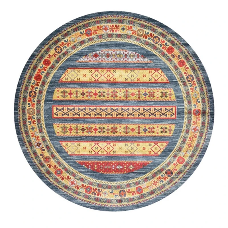 

Ethnic Mandala Round Floor Carpets 100/160cm Living Room Bedroom Area Rugs Persian Vintage Tatami Chair Mat Anti-Slip Home Decor