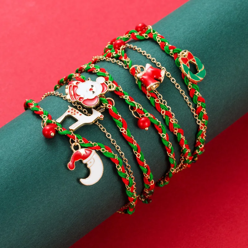 

Creative Santa Elk Garland Bell Christmas Bracelet High-quality Jewelry Christmas Offers With Free Shipping