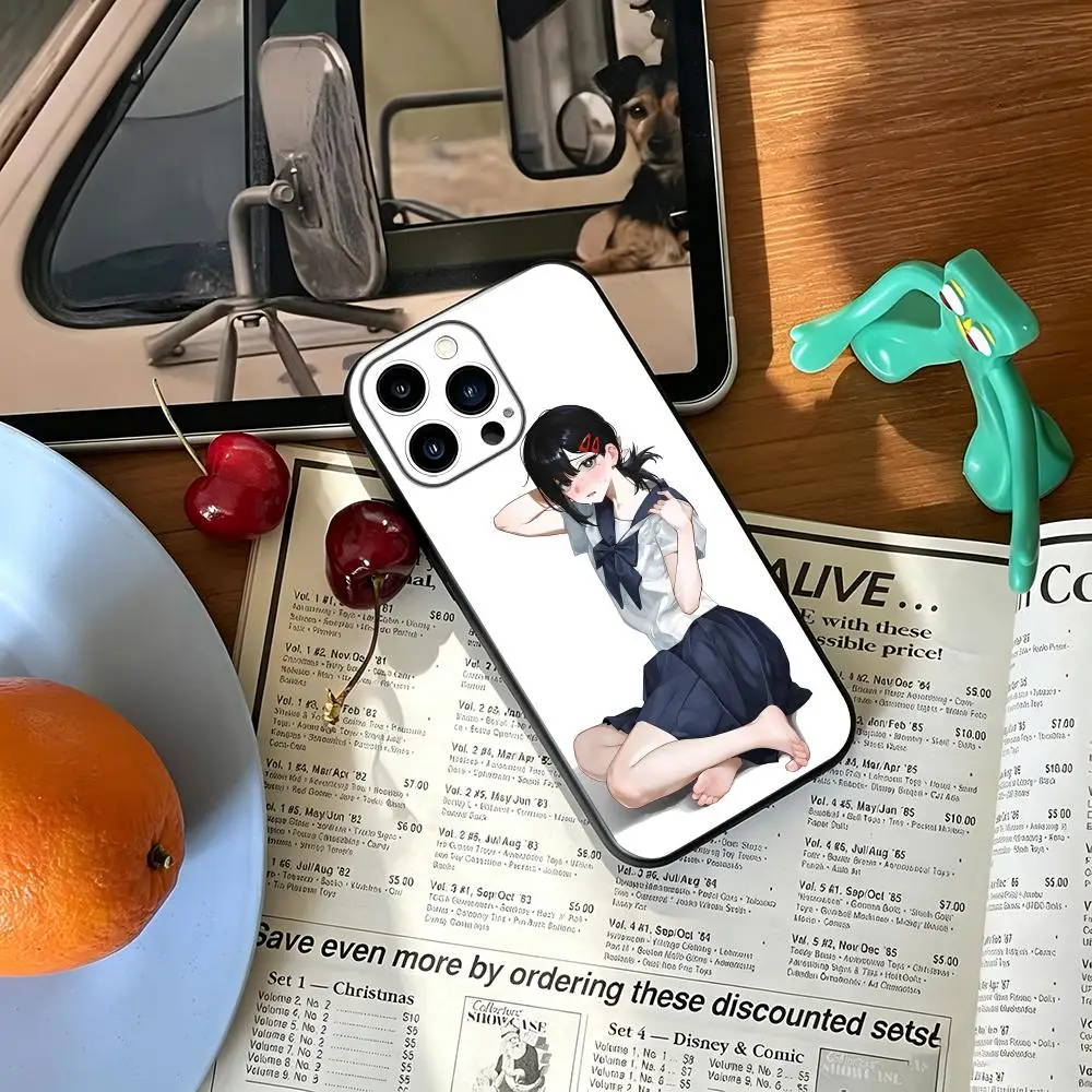 Фото Чехол для телефона Chainsaw Man Kobeni Higashiyama для iPhone 17 16 15 14 13 12 11 Plus Mini Pro Max, мягкий, черный, противоударный №1