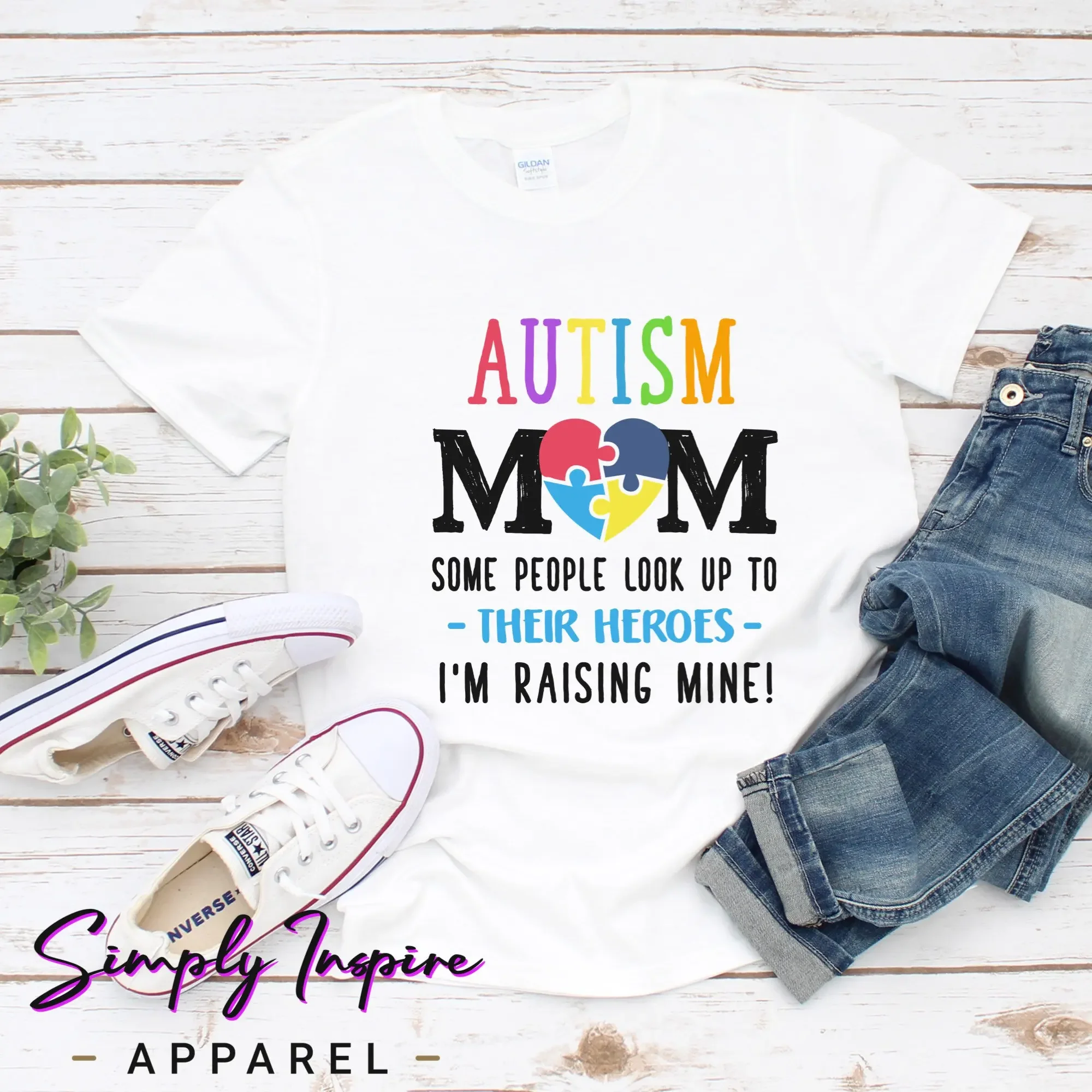 Футболка для мамы с аутизмом вдохновляющая осведомленность день героя