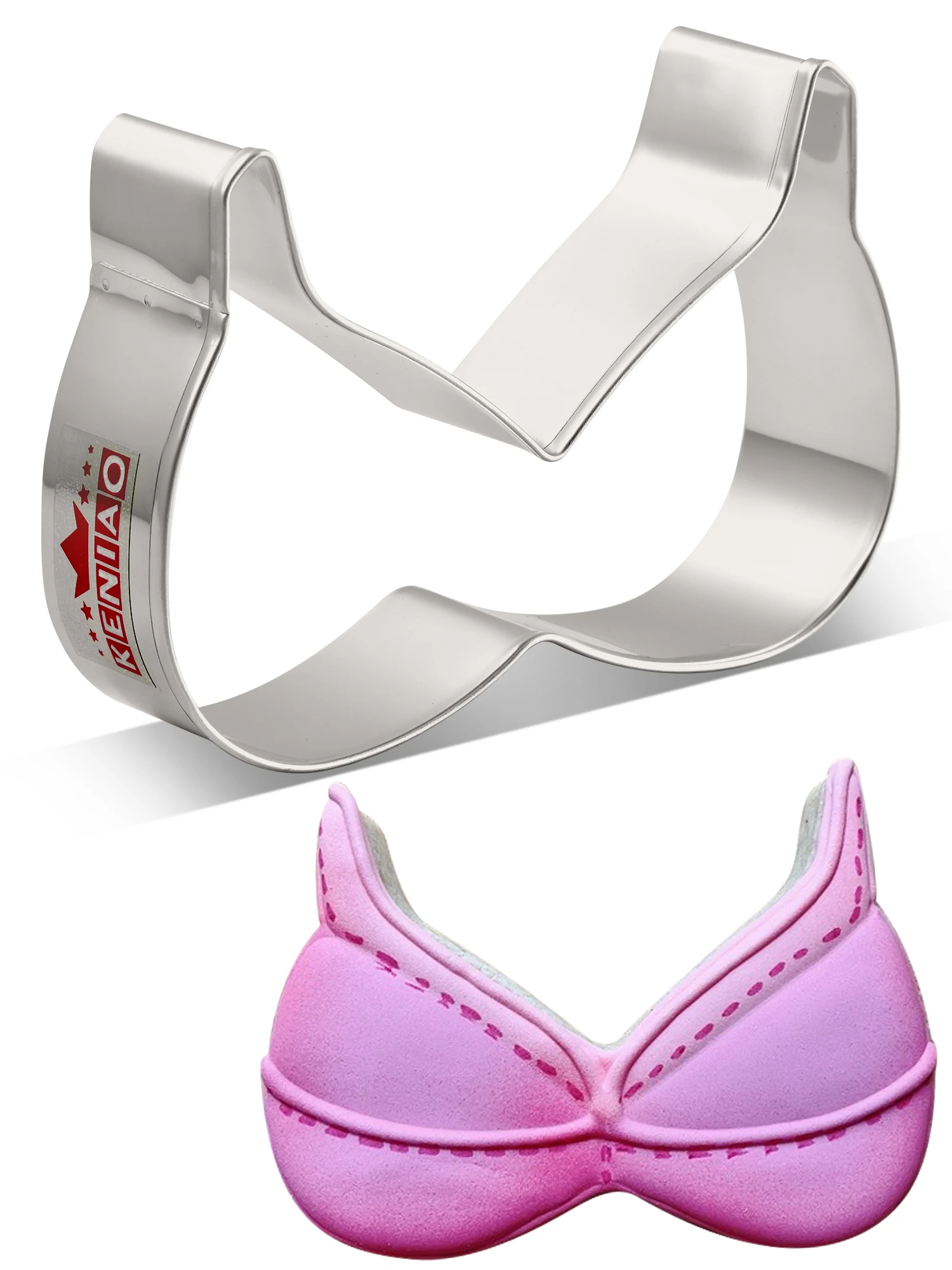 

KENIAO Summer Beach Hawaii Bikini Top Cookie Cutter - 9.2 CM - Biscuit Fondant Bread Pastry Mold - Stainless Steel