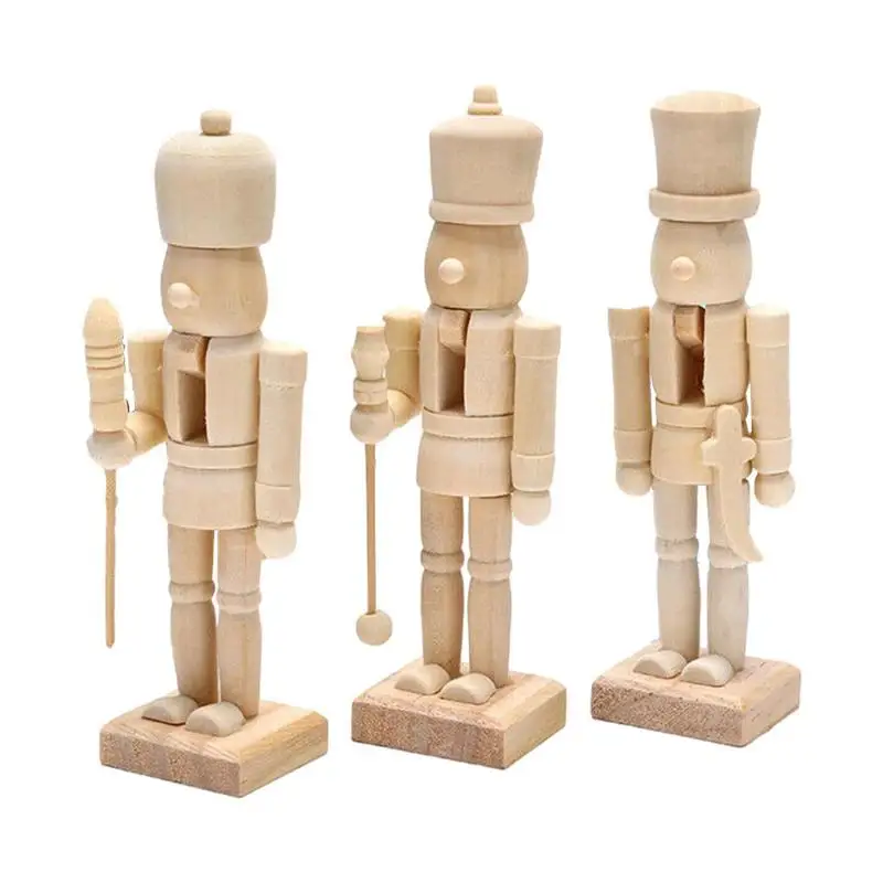 

Unpainted Wood Nutcrackers Unfinished Paintable Wood Nutcrackers DIY Blank Unpainted Nutcracker Puppet Walnut Soldier Ornament