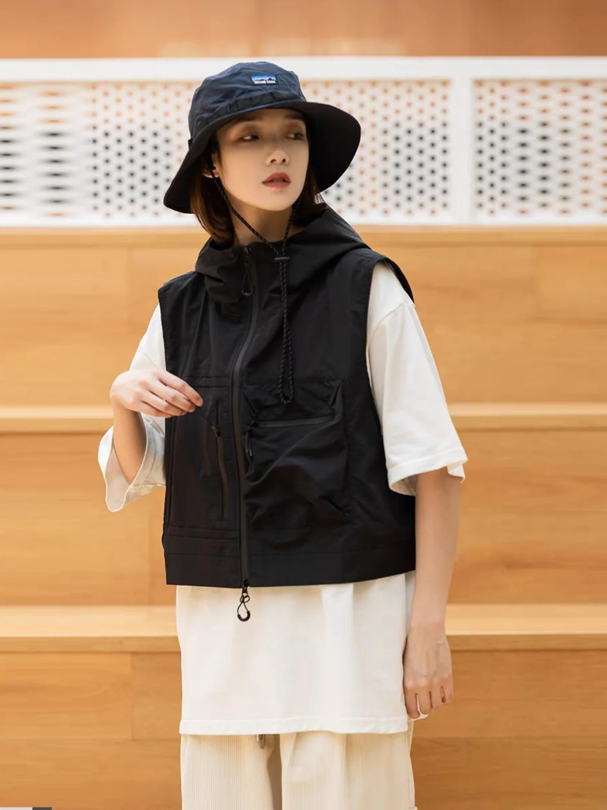 2024 японский модный уличный горный функциональный зарядный жилет рыболовный