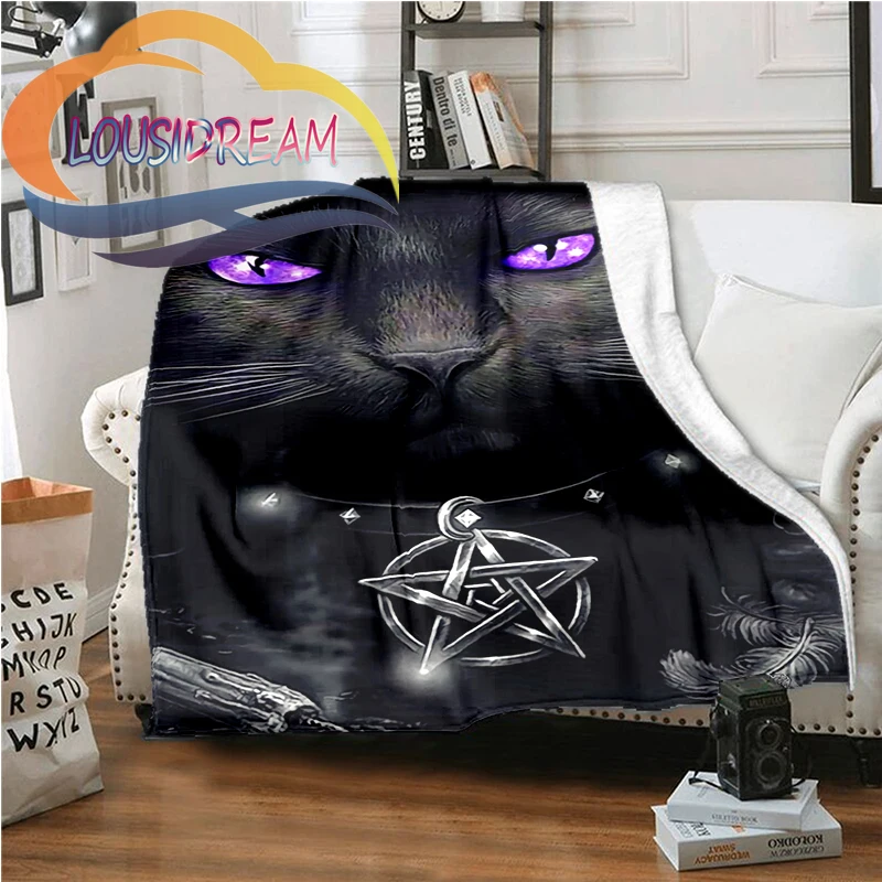 

Fashion Pentagram cat Blanket,Flannel Warm Soft Plush on The Sofa Bed Blanket Suitable for Air Conditioning Blanket Nap Blanket