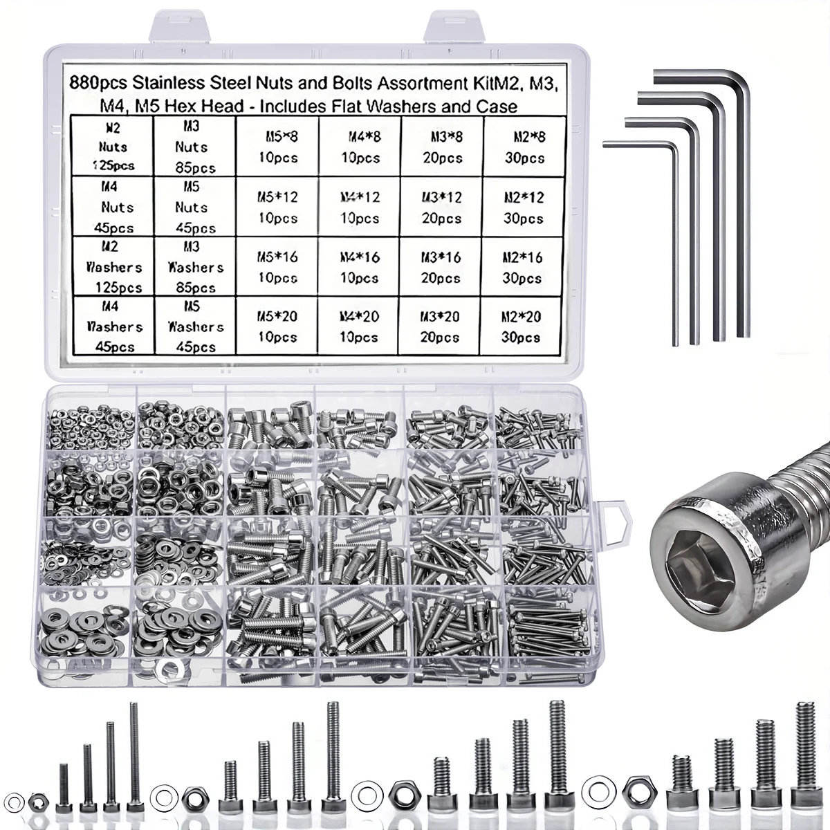 

Винты нержавеющая сталь M2 M3 M4 M5 880 шт