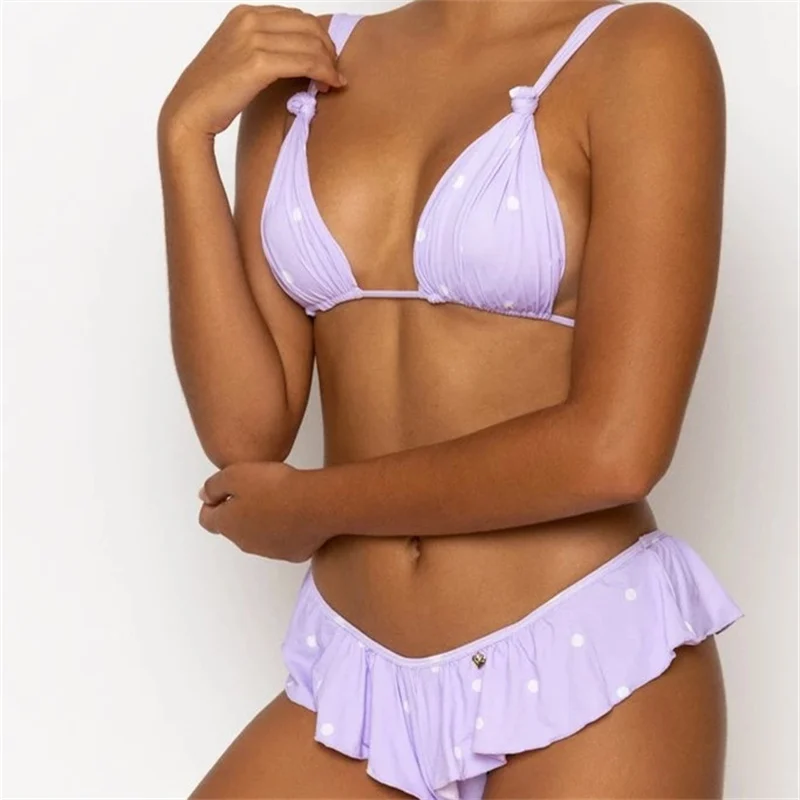 Women's Swimwear New Push Up Bikini Two Pieces Swimsuits Halter Bandage Bathing Suits Sexy Thong Bikini Set Summer Beach Wear