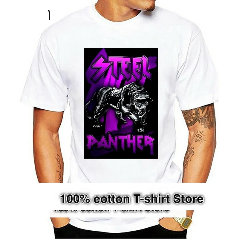 Купи New Popular STEEL PANTHER Metal Rock Band Mens Black T-Shirt Size S-3XL за 313 рублей в магазине AliExpress
