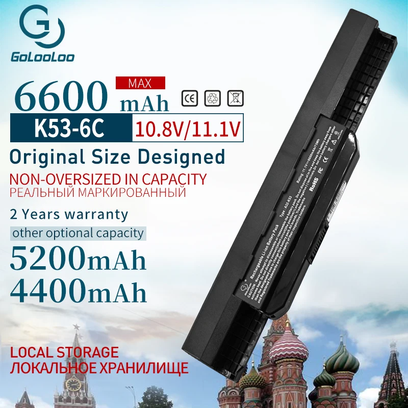 

Аккумуляторный блок для ноутбука Golooloo для ASUS K53 K53E X54C X53S X53 K53S X53E, A32-K53 в, 6 ячеек, A41-K53
