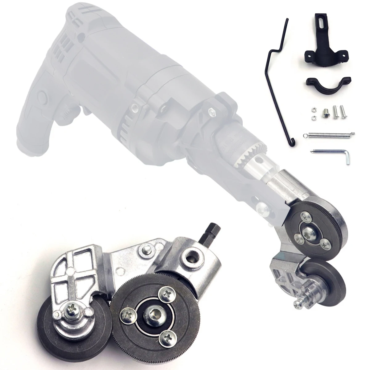 

Electric Drill Plate Cutter Professional Electric Drill Shears with Hex Wrench Safe Metal Nibbler Drill Attachment Precise DIY