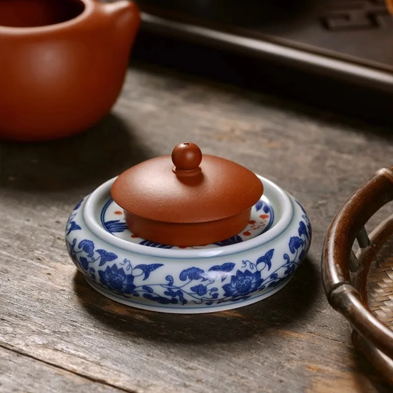 Сине-белая рыбья водоросли с узором ретро коврик для чайной чашки маленький