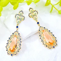 kellybola new shiny luxury long dangle earrings for noble women bridal wedding engagement jewelry high quality sweet romantic