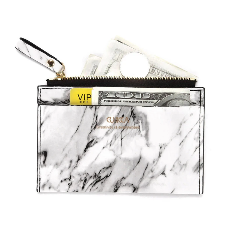 

Роскошный Дамский кошелек, короткий Мраморный держатель для карт на молнии, кредитница, монетница, индивидуальный модный подарок
