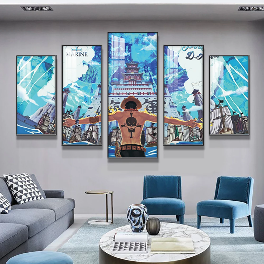 Цельный плакат аниме пять картин комбинированная декоративная роспись Ace