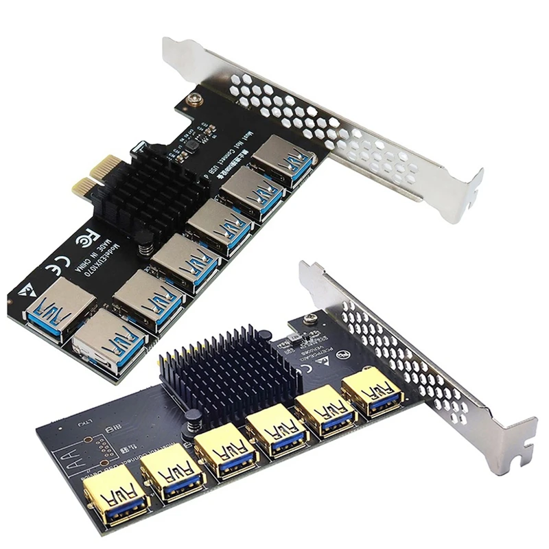 

PCIE Райзер набор карт USB3.0 6 портов PCIE адаптер 1 до 7 портов графическая карта расширения карты PCI-E 1X для майнинга BTC
