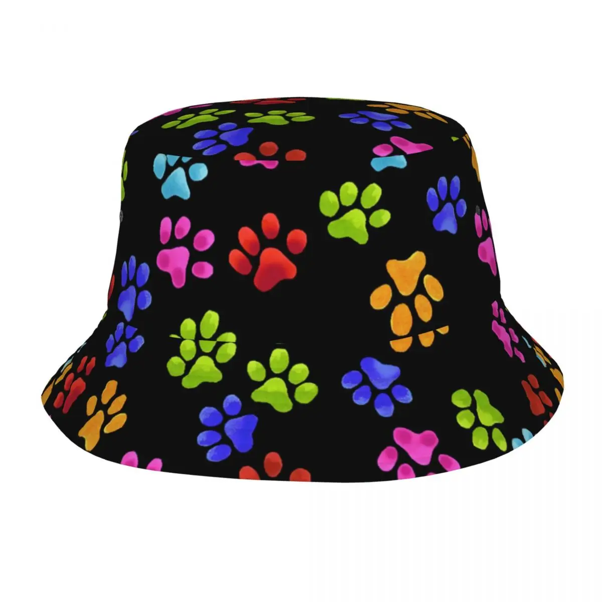 

Unisex Bucket Hat Paw Rainbow Spring Picnic Headwear UV Protection Outdoor Sport Fishing Caps Dog Cat Bob Hat Dropshipping