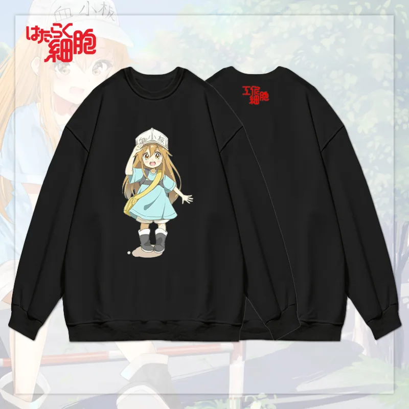 

Anime Cells At Work! Platelet Seqkeqkyuu Crewneck Sweatshirt Cosplay Costume Men Women Daily Black Hoodie Spring Autumn Pullover