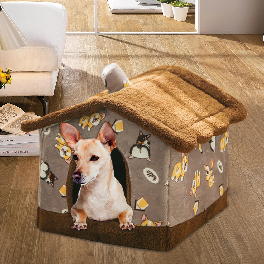 Складная кровать для собаки маленьких и средних собак кошек зимняя теплая