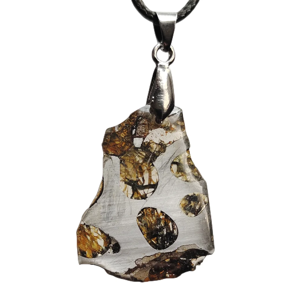 Brenham Olive Meteorite Pendant Olive Meteorite Necklace Natural Meteorite Material Men And Women Jewelry