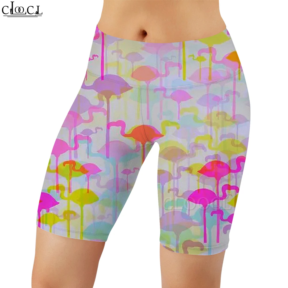 

Женские леггинсы для тренировок CLOOCL, модные повседневные пикантные спортивные штаны с принтом фламинго, с иллюстрациями, для спортзала