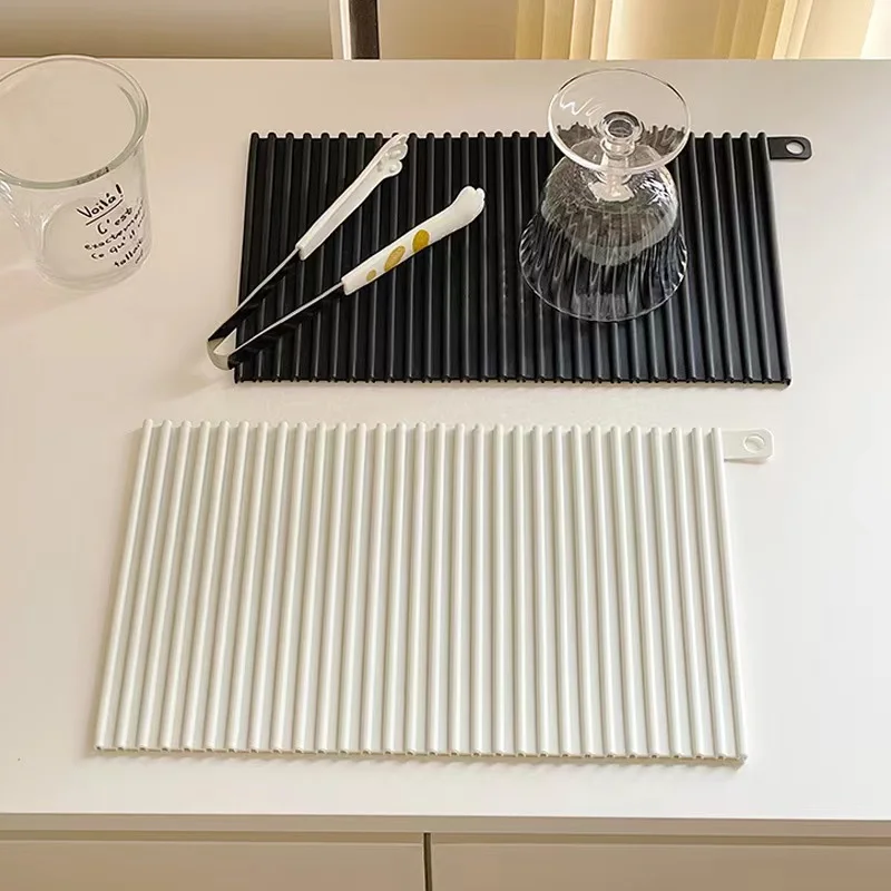 

Silicone Drain Pad Drying Mat Pots Dish Draining tool Mat For Kitchen Tableware non-slip fixing Drain Mats Anti-scald Coaster