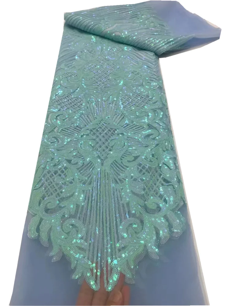 Желтая африканская Водорастворимая кружевная ткань 2024 высококачественный